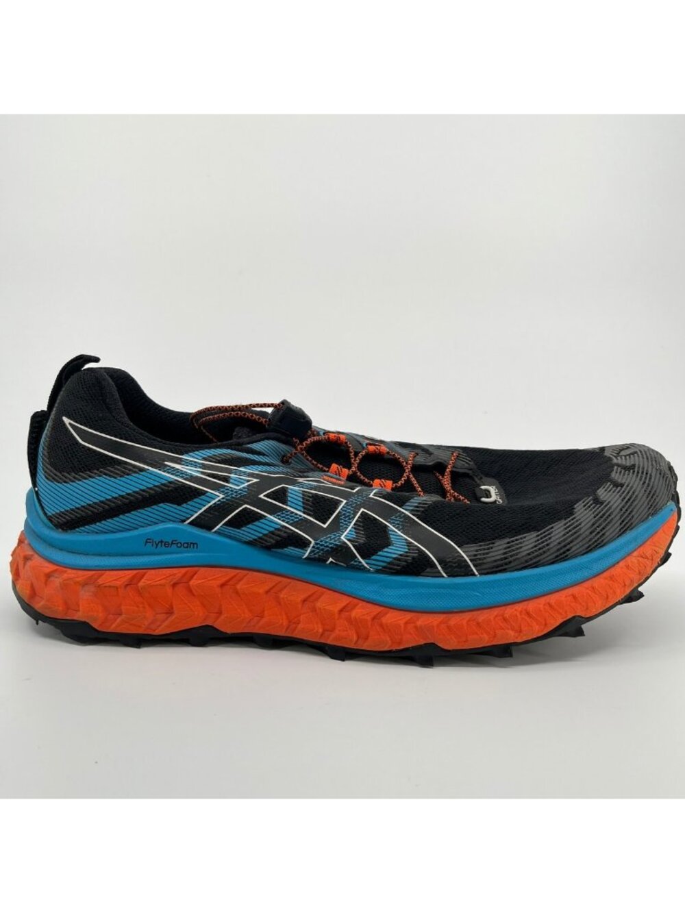 Asics Trabuco Max Mens Size 10.5 Black Blue Trail Running Walking Shoes Sneakers